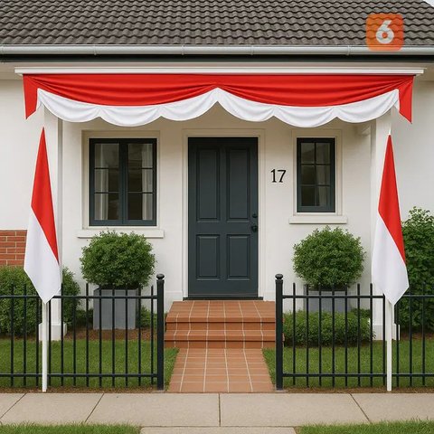 Contoh Dekorasi Depan Rumah untuk 17 Agustus 2025 yang Murah dan Bagus/AI