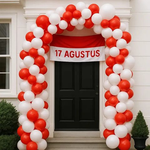 Contoh Dekorasi Depan Rumah untuk 17 Agustus 2025 yang Murah dan Bagus/AI