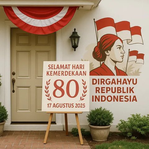 Contoh Dekorasi Depan Rumah untuk 17 Agustus 2025 yang Murah dan Bagus/AI