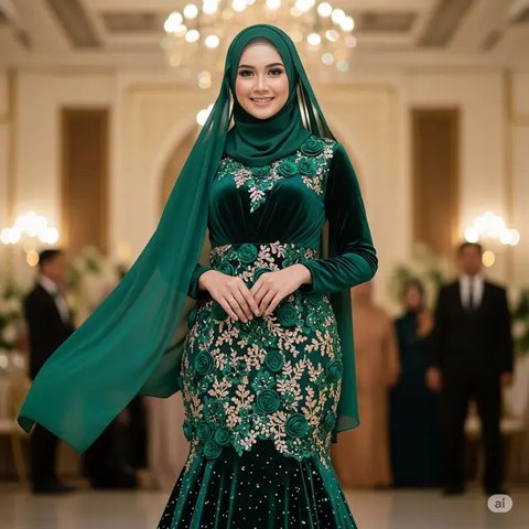 Gamis Brokat Pesta Pernikahan Terbaik 2025. Foto: Gemini