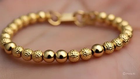 Ilustrasi Gelang Emas Cuff (Created by Meta AI)