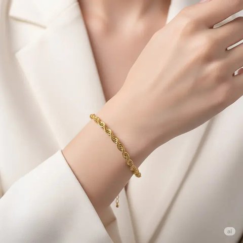 Ilustrasi Gelang Emas Cuff (Created by Meta AI)