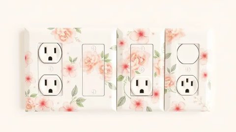 Desain dapur dengan tirai motif bunga. Ilustrasi QwenAI