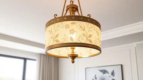 Desain dapur dengan tirai motif bunga. Ilustrasi QwenAI