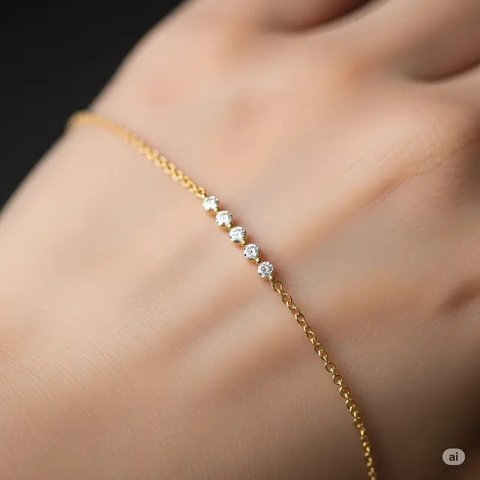 Gelang Bertabur Berlian Mini/Model Gelang Emas 375 Terbaru (Sumber: gemini.com)