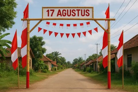 Model Gapura 17 Agustus Dari Bambu Simple