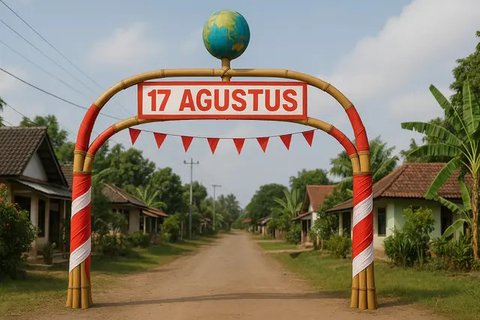 Model Gapura 17 Agustus Dari Bambu Simple