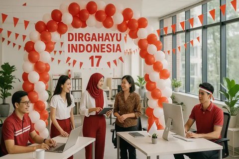 Dekorasi 17 Agustus di Kantor (created by AI)