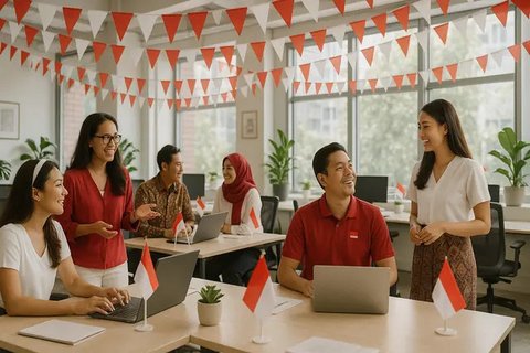 Dekorasi 17 Agustus di Kantor (created by AI)