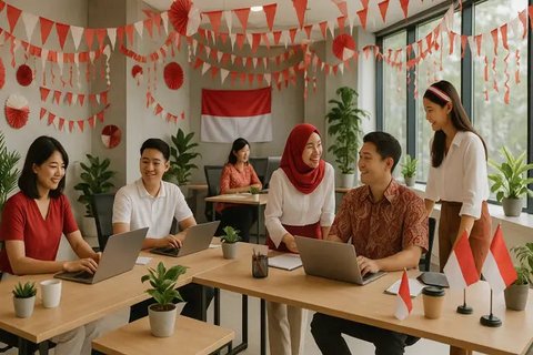 Dekorasi 17 Agustus di Kantor (created by AI)