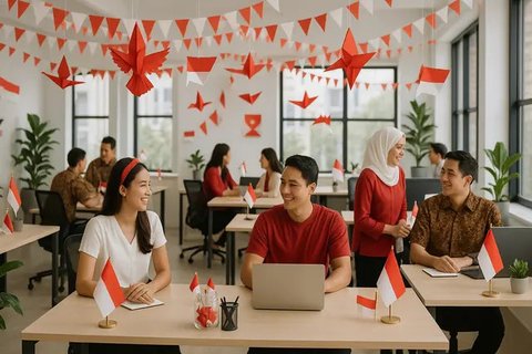 Dekorasi 17 Agustus di Kantor (created by AI)