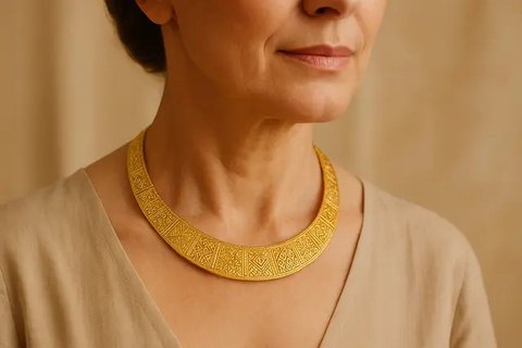 Model Kalung 50 Gram Emas Elegan untuk Ibu-Ibu 40 Tahun ke Atas (created by AI)