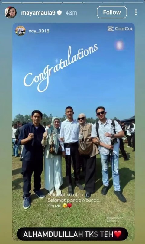 Momen Haru Ibnu Jamil Hadiri Kelulusan Sang Putra yang Lolos Akmil/Instagram/@ibnujamilo