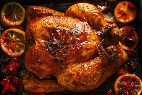 Sepiring ayam bakar pedas manis. (Liputan6.com/IG/amel.makan)