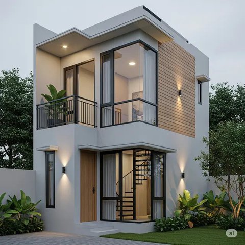 Inspirasi Rumah Zaman Sekarang Sederhana yang Aesthetic. Foto: Gemini