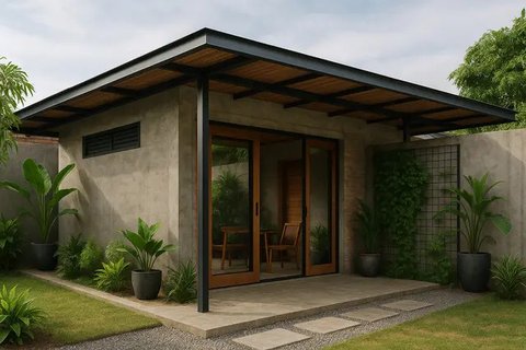 Desain Rumah 1 Lantai Minimalis Modern Elegan (created by AI)