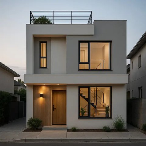 Desain Rumah 1 Lantai Minimalis Modern Elegan (created by AI)