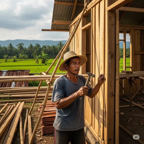 Model Rumah Sederhana Ala Desa Tapi Mewah 2025. Foto: Gemini