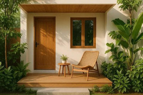 Desain Teras Rumah Kecil Minimalis Modern (created by AI)