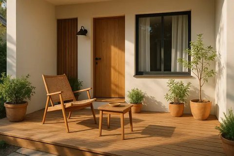Desain Teras Rumah Kecil Minimalis Modern (created by AI)
