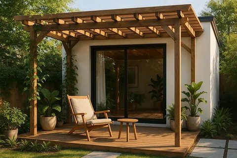 Desain Teras Rumah Kecil Minimalis Modern (created by AI)