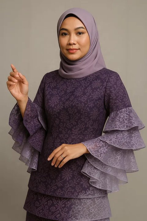 Batik Brokat Lengan Gelombang Tren 2025 (Foto: ChatGPT)