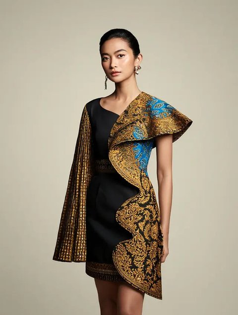 Batik Brokat Lengan Gelombang Tren 2025