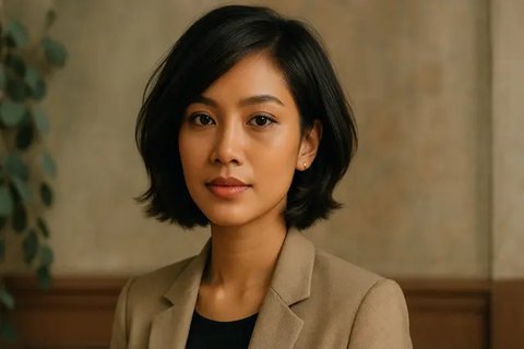 Model Rambut untuk Wajah dengan Dagu Runcing (created by AI)