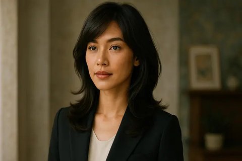 Model Rambut untuk Wajah dengan Dagu Runcing (created by AI)