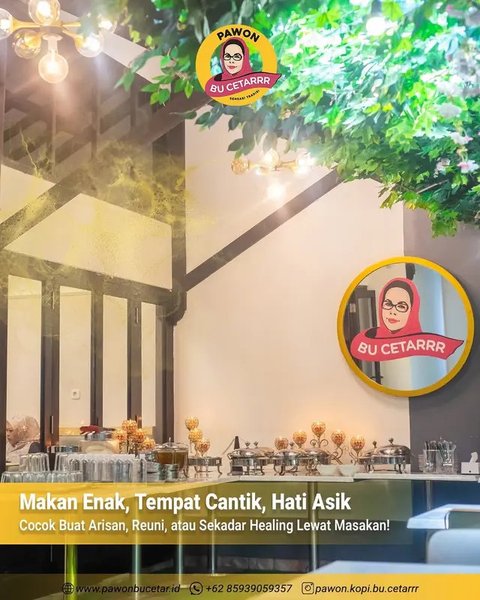 Potret Restoran Ibunda Syahrini di Jakarta Selatan, Cozy dan Penuh Sentuhan Tradisi (sumber: Instagram/pawon.kopi.bu.cetarrr)