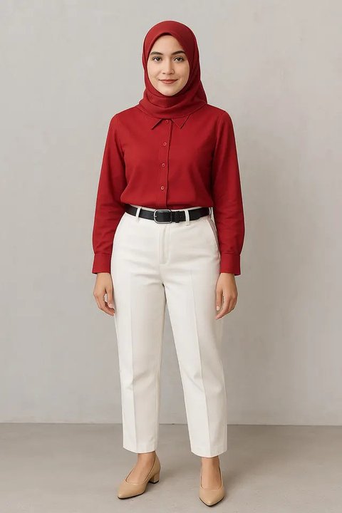 Atasan Merah Cocok dengan Bawahan Warna Apa untuk Acara 17 Agustus/AI