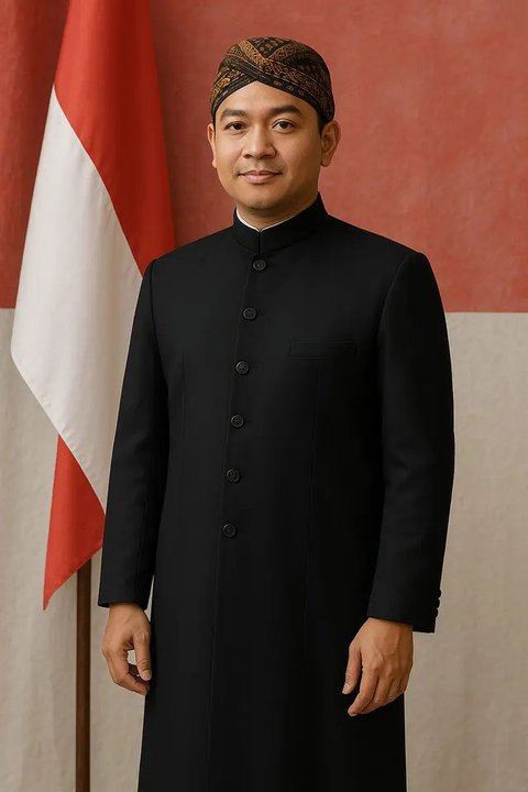 Ilustrasi Model Beskap dan Blangkon untuk Tampilan Pria Makin Berwibawa dalam Peringatan HUT RI