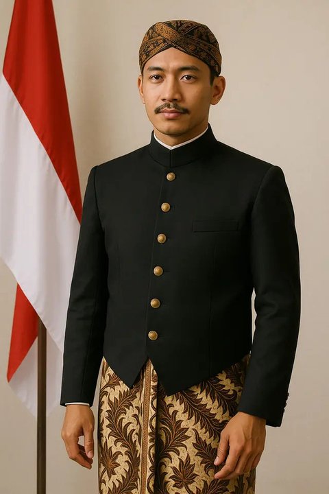 Ilustrasi Model Beskap dan Blangkon untuk Tampilan Pria Makin Berwibawa dalam Peringatan HUT RI