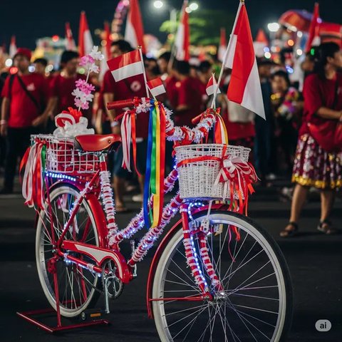 Menghias Sepeda 17 Agustus (Meta AI)