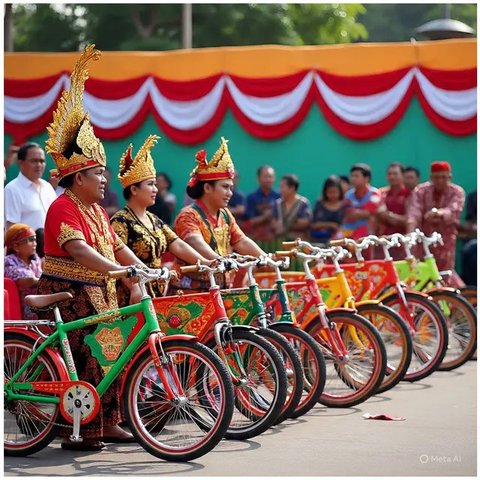 Menghias Sepeda 17 Agustus (Meta AI)