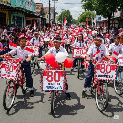 Menghias Sepeda 17 Agustus (Meta AI)