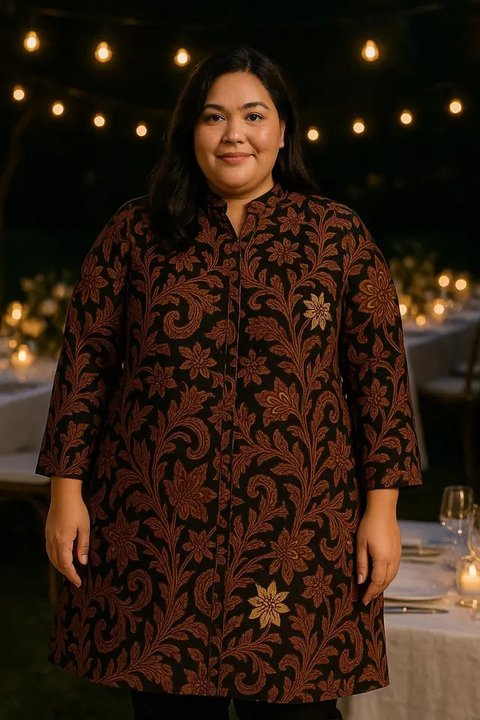 12 Model Batik Wanita Gemuk yang Modis 2025, Nyaman dan Percaya Diri Sepanjang Hari (sumber:AI)