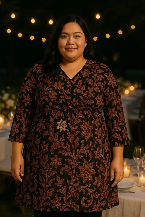 12 Model Batik Wanita Gemuk yang Modis 2025, Nyaman dan Percaya Diri Sepanjang Hari (sumber:AI)