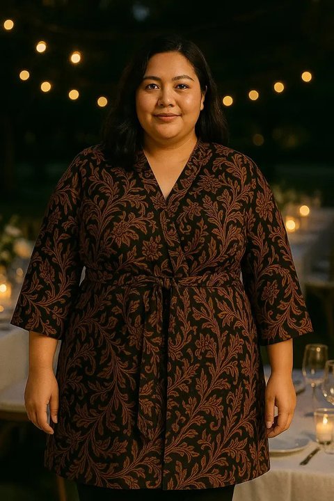 12 Model Batik Wanita Gemuk yang Modis 2025, Nyaman dan Percaya Diri Sepanjang Hari (sumber:AI)