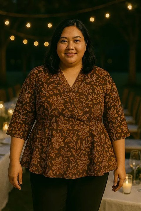 12 Model Batik Wanita Gemuk yang Modis 2025, Nyaman dan Percaya Diri Sepanjang Hari (sumber:AI)