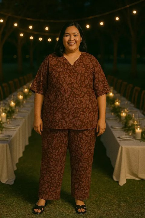 12 Model Batik Wanita Gemuk yang Modis 2025, Nyaman dan Percaya Diri Sepanjang Hari (sumber:AI)