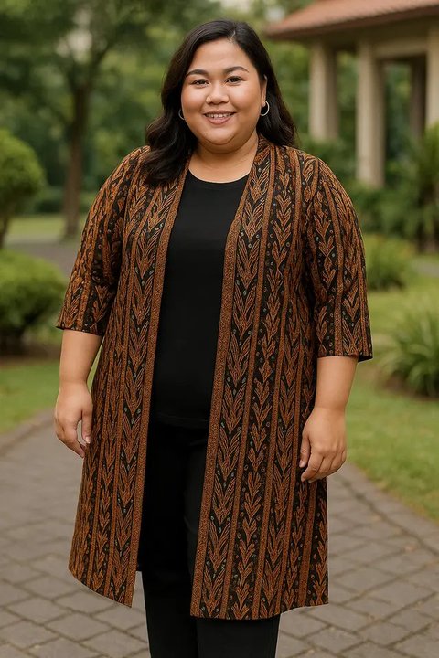 12 Model Batik Wanita Gemuk yang Modis 2025, Nyaman dan Percaya Diri Sepanjang Hari (sumber:AI)