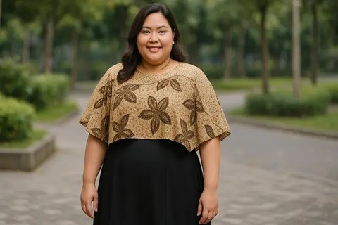 12 Model Batik Wanita Gemuk yang Modis 2025, Nyaman dan Percaya Diri Sepanjang Hari (sumber:AI)