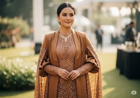 Outer Batik Brokat Model Kimono/Batik Kombinasi Brokat Lengan Bishop Elegan (Sumber: gemini.com)