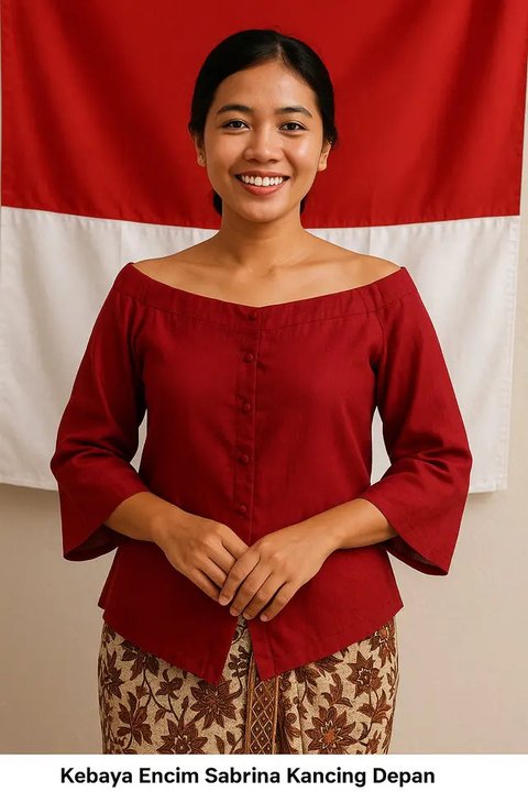 Inspirasi 7 model kebaya sabrina kancing depan terbaru untuk tampil anggun di perayaan HUT RI ke-80