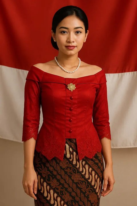 Inspirasi 7 model kebaya sabrina kancing depan terbaru untuk tampil anggun di perayaan HUT RI ke-80