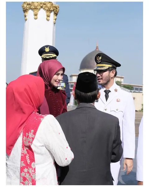 Syahnaz Sadiqah di upacara HUT ke-80 RI di Kab. Bandung Barat. [IG: @syahnazs]