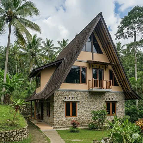 Desain Rumah Sederhana 2 Lantai di Desa. Foto: Gemini