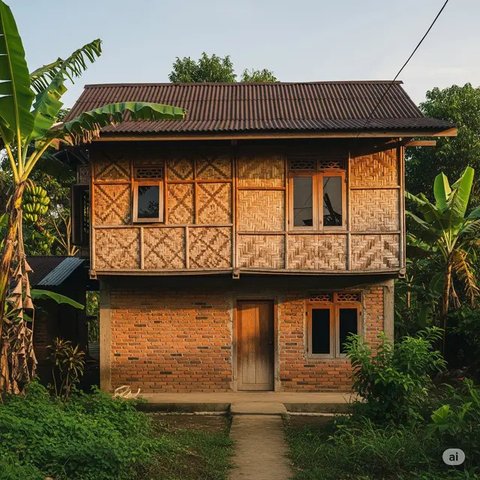 Desain Rumah Sederhana 2 Lantai di Desa. Foto: Gemini