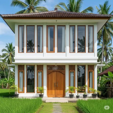 Desain Rumah Sederhana 2 Lantai di Desa. Foto: Gemini